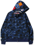 Casaco Bape Grid Camo Shark Full Zip "Dark Blue"