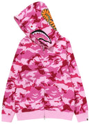 Casaco Bape Grid Camo Shark Full Zip "Pink"